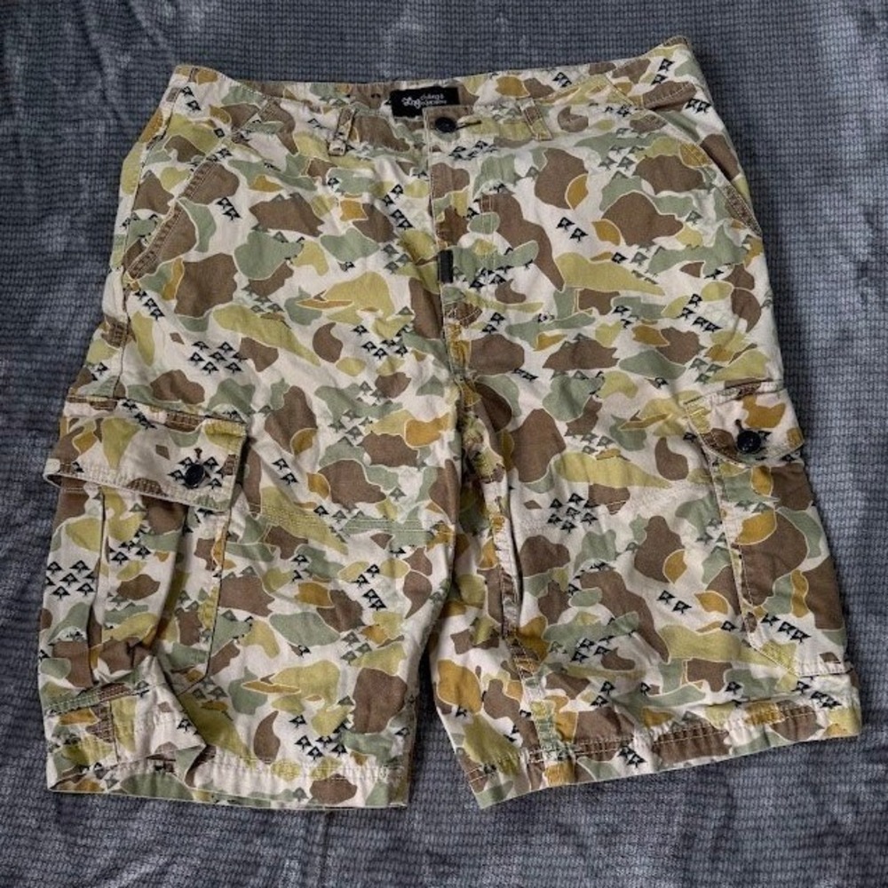 LRG Mens Camo Cargo Shorts 34X11 Duck Camouflage Streetwear Cotton Utility
